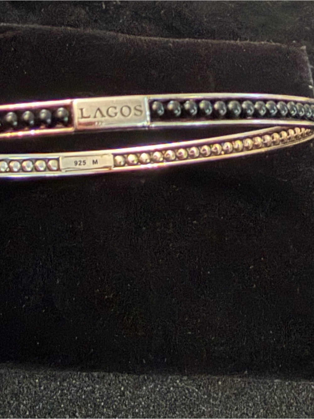 LAGOS Black Onyx & Sterling Silver Bangle